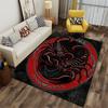 Modern Scorpion Design Carpet with Red Circle and Black Background Suitable for use as an anti-slip for living room bedroom sofas