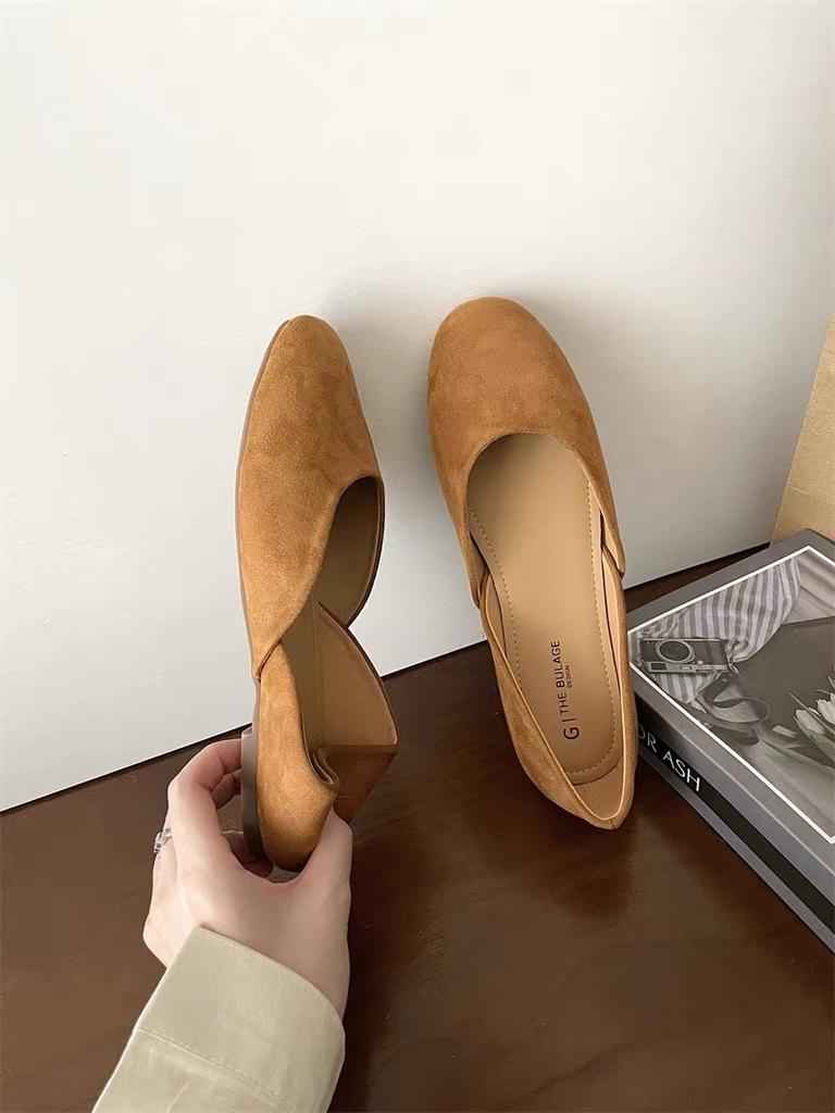 Fashion Women Suede Loafers Flat Heel Shallow Female Shoes Spring Summer Square Toe Basic Concise Women Loafers Casual Slip on Boat