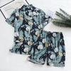 Women's Summer Short Sleeve Pajama Set - Loose Fit, Plus Size, Two-Piece with Shorts