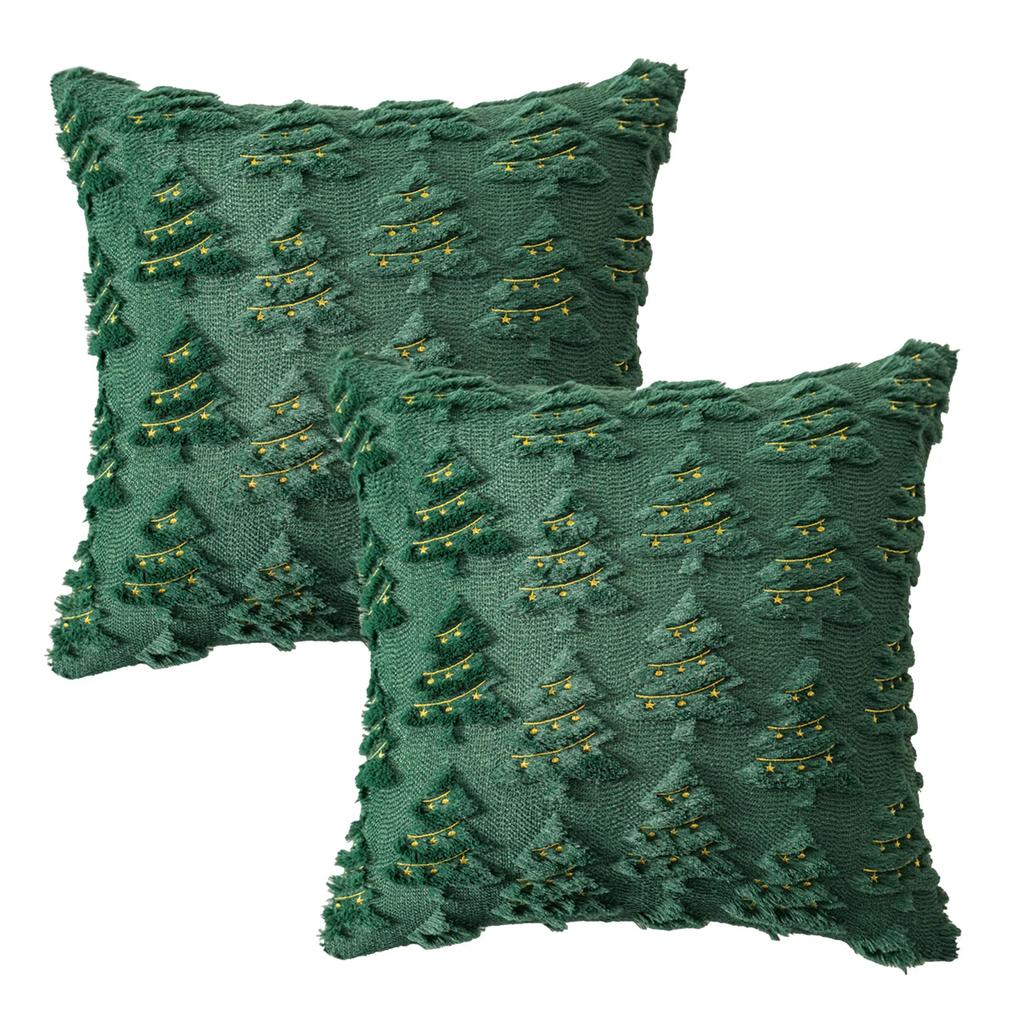Fall Winter Christmas Throw Pillow Covers Decorative Xmas Tree Pattern Pillowcase Soft Plush Cushions Case for Home Sofa Couch