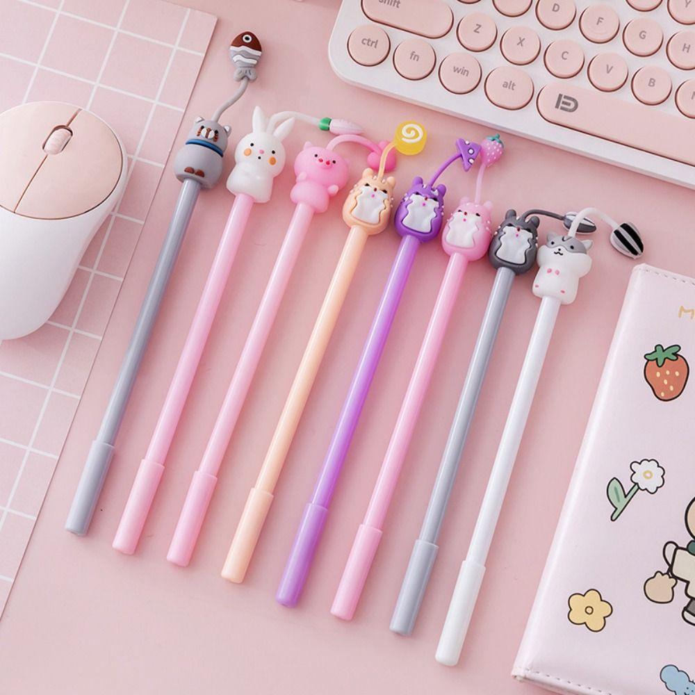 

Прочные канцелярские принадлежности Kawaii, ручки, пластиковые ручки с животными из мультфильмов, забавные