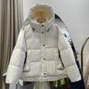 New Small Hooded Down Jacket Women's Short Loose Thickened Bread White Duck Down Warm Winter Coat