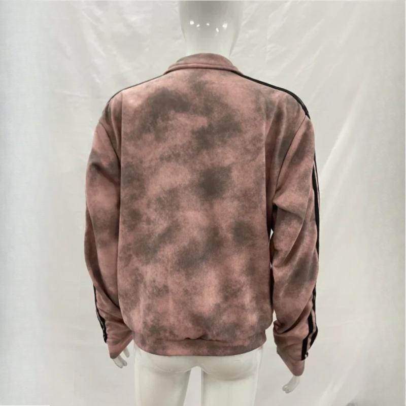 Top ampio da uomo e da donna, design vintage autunnale e invernale europeo e americano, con stampa di lettere, stile hip-hop, con spilla