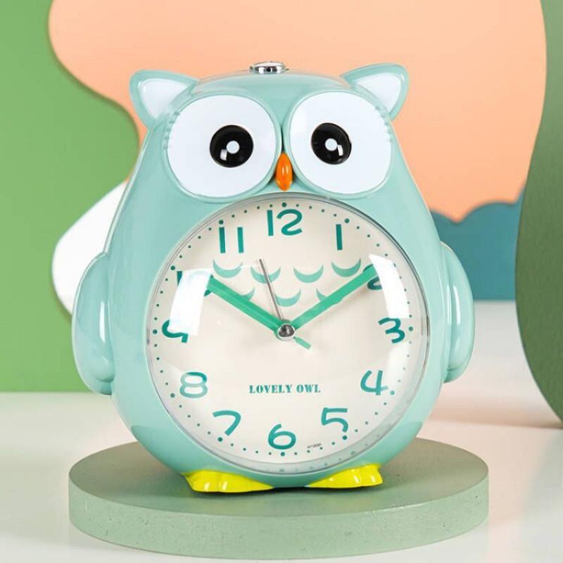 Cartoon Alarm Owl Clock With Talking Night Light Silent Decoration Function