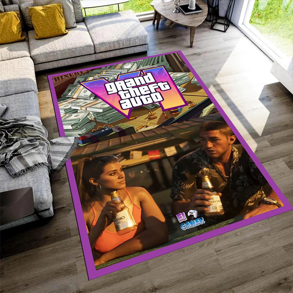 Grand Theft Auto Floor Mat Suitable for Game Room Hallway Entryway Bedrooms Antislip Carpet Decorate Offices Wedding Party Gift