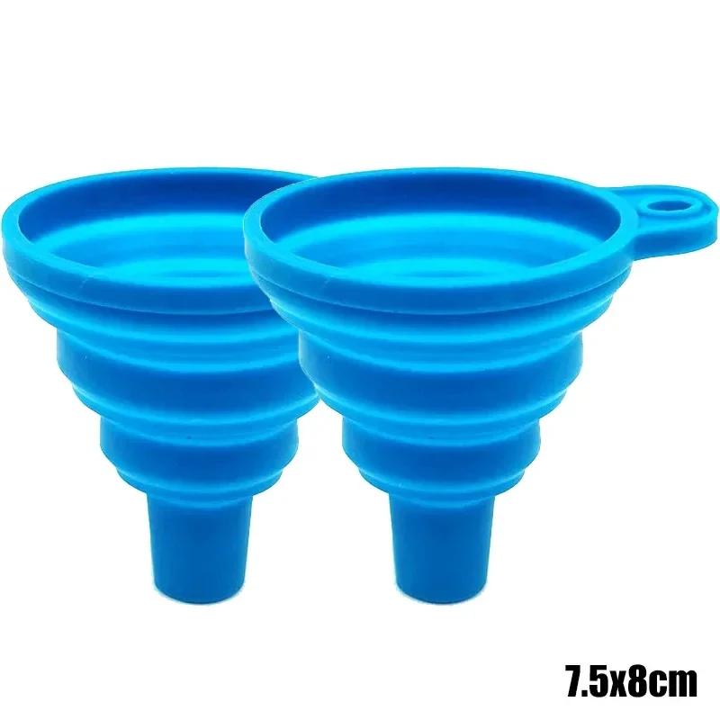 2Pcs Foldable Car Engine Funnel Silicone Liquid Funnel Washer Fluid Change Portable Car Engine Oil Change Funnel Car 1.5CM синий
