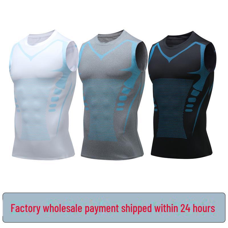 Schnelltrocknende Basketball-Trainingsweste im amerikanischen Stil für Herren – atmungsaktive, elastische Weste mit kurzen Ärmeln