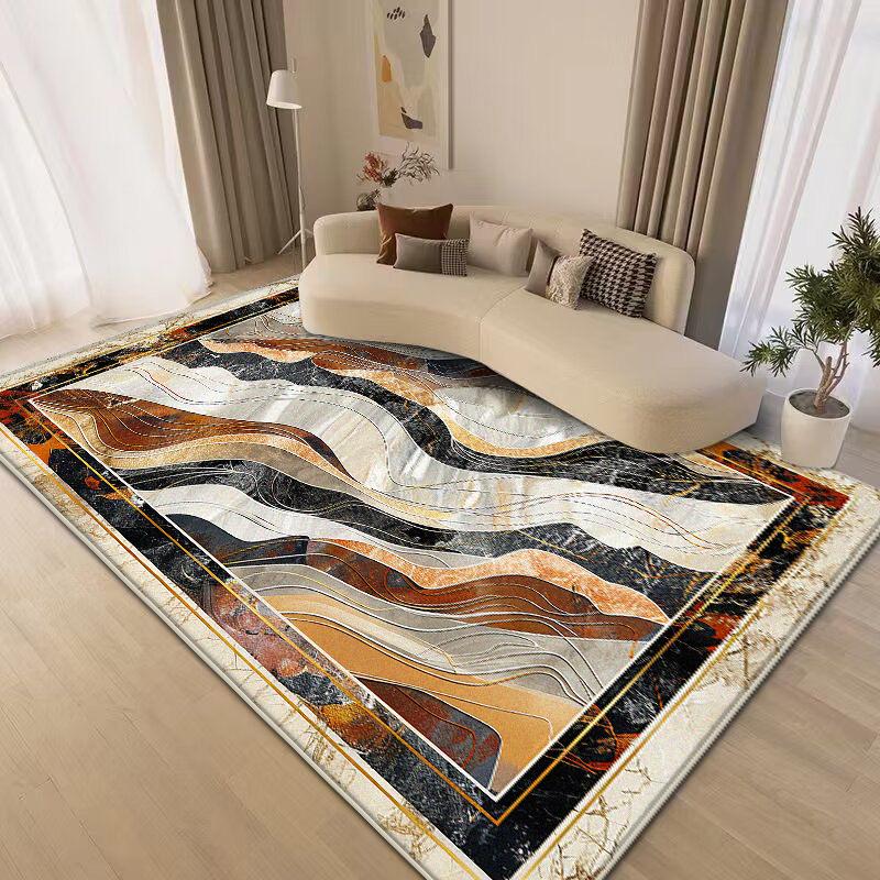 Large Area Golden Rugs for Living Room Nordic Style Decoration Sofa Area Carpet Home Bedroom Decor Cloakroom Floor Mat Non-slip