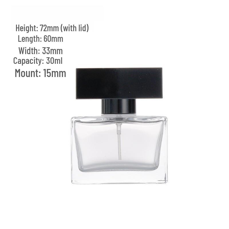 Perfume Bottle Set: 50ml & 30ml Transparent Glass Spray and Decanting Bottles