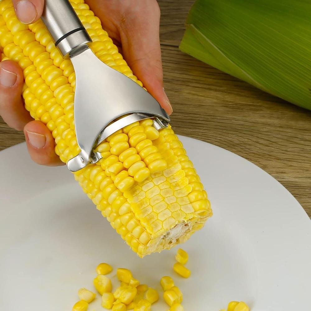 Kitchen Gadgets Corn Peeler Stainless Steel Corn Cob Peeler Tool Corn Thresher Remove Corn Kernels From Corn Cobs