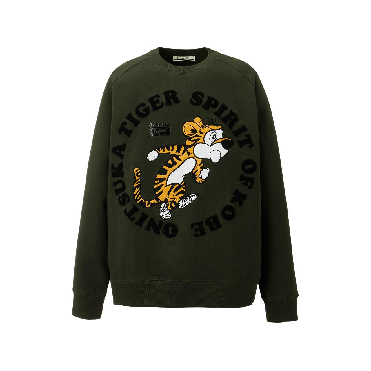 

Onitsuka Tiger Sweat Top Round Neck Pullover Long Sleeve Sweatshirt Unisex tops Brown 2183B059-300 S