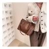 Damen Faux-Leder Eimer Tasche Neu Retro Minimalistisch Große Kapazität Reißverschluss Schulter Handtasche
