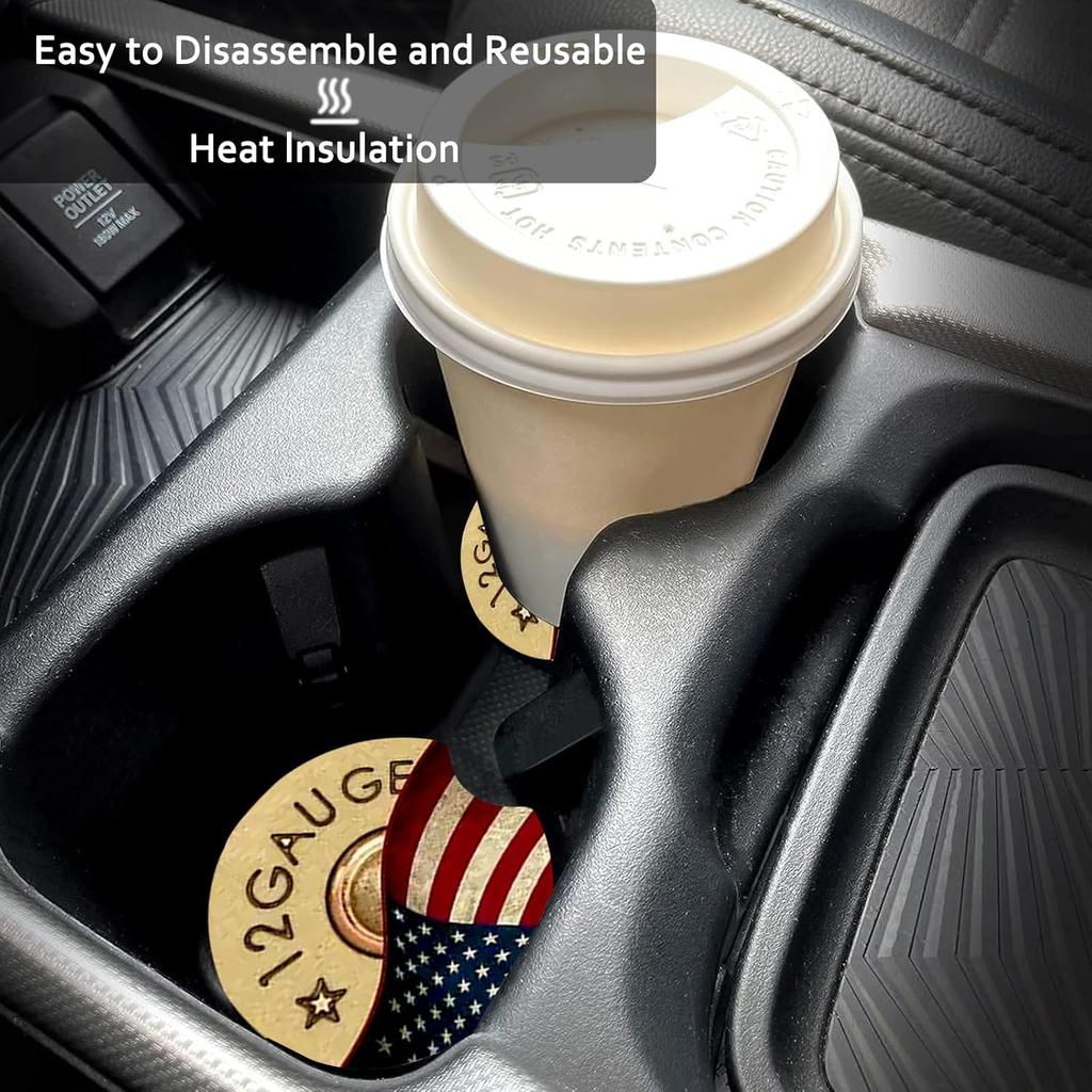 2 Pack Car Coasters for Cup Holders,Mandala Flower Car Cup Holder Coasters,2.75" Universal Size Anti Slip Rubber Mat,Automotive Interior