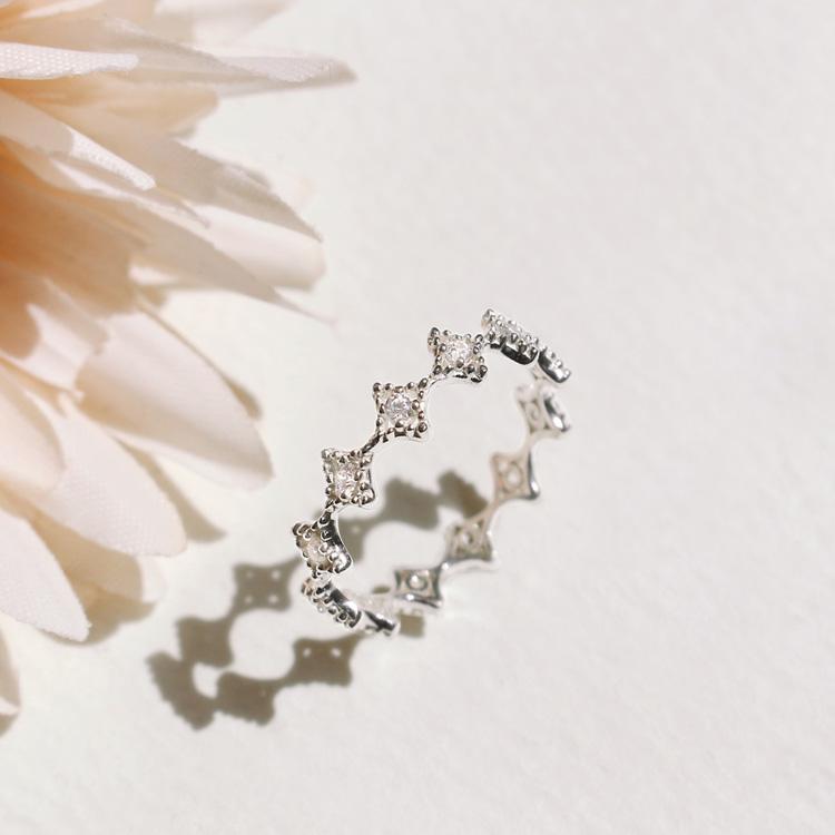 47Bag 925 Silver Layered Cubic Ring Sierra