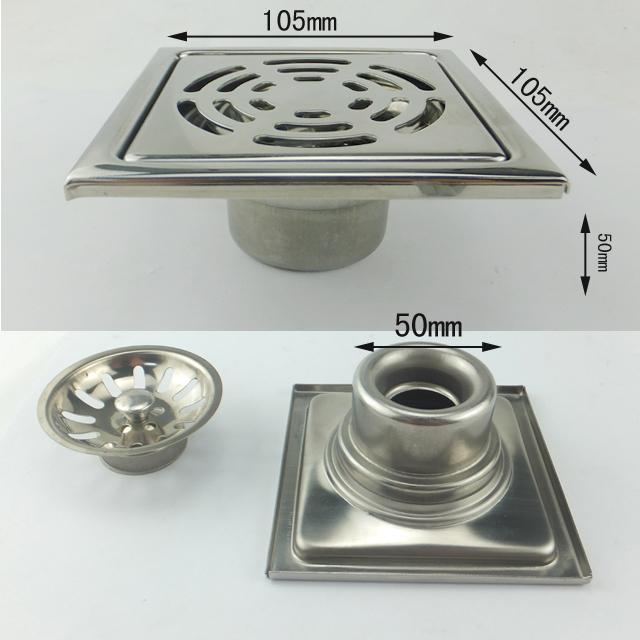 Modern 4 Inch Custom Square Stainless Steel Shower Drain Hot Sale Bathroom Floor Drain