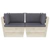 Garden Pallet Sofa 2 Seater with Cushions Spruce Wood