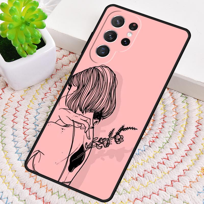 

Sad Girl Japanese Anime TPU Phone Case For Samsung Galaxy note 10 pro S26 S25 S24 S23 S22 Ultra Plus S21 FE S20 Shockproof Cover Galaxy S23 Ultra