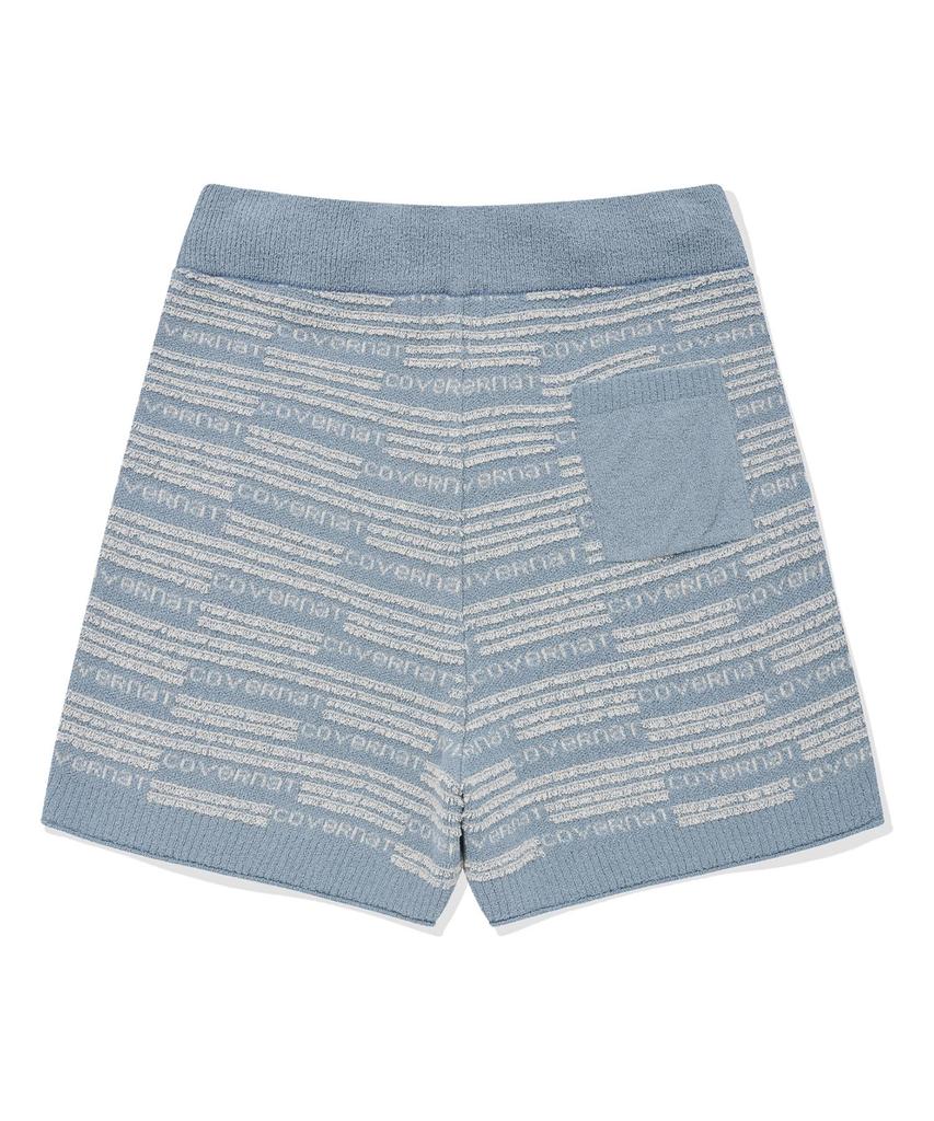 COVERNAT WOMAN Boucle Knit Shorts Blue