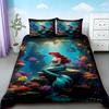 3pcs Duvet Cover Set Mermaid Cartoon Beautiful Bedding Set Quilt Cover Queen King Size for Girl Bedroom Home Decor