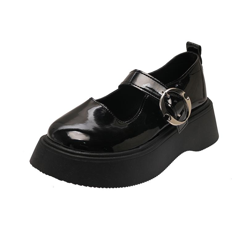 

Fashion 2025 Summer New Concise Women s High Heels Outdoor Round Toe Med Heel Buckle Strap Daily & Casual Pumps Women Classics Shoes 35 чёрный