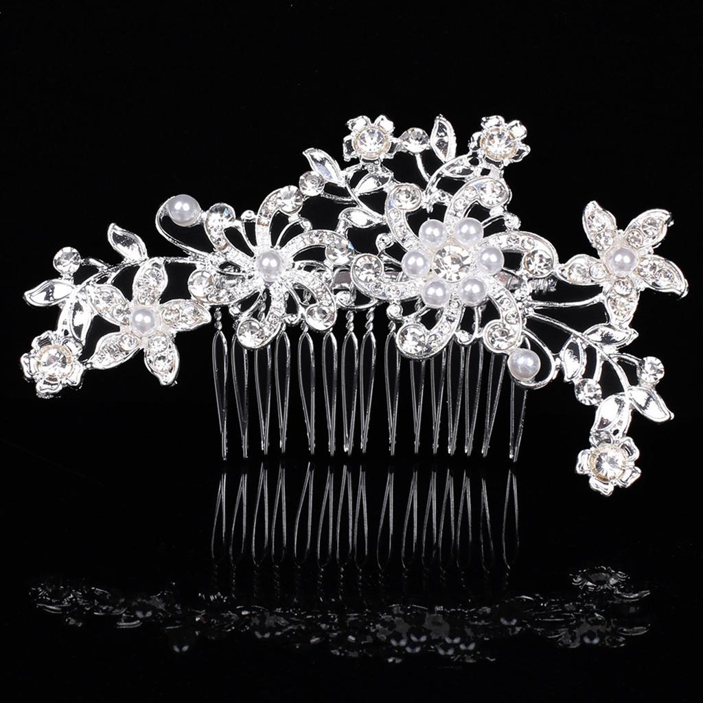 Elegant Women's Hairpin Gold Silver Leaf Pearl Hair Comb Korean Style Jewelry Wedding Hair Accessories For Girls New Year Gifts