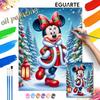 Minnie Mouse Christmas Winter Snow Forest Oil Paint by Numbers Painting Kit Hand Painted Home Decor Gift