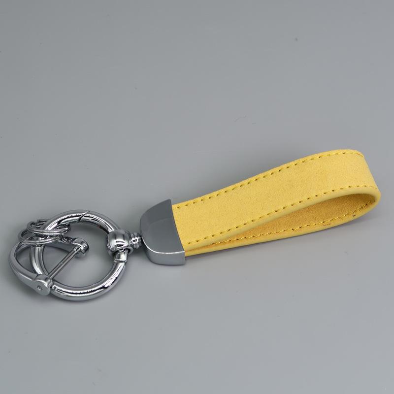 Customizable Microfiber Suede Car Keychain - Laser Engraved Logo Gift