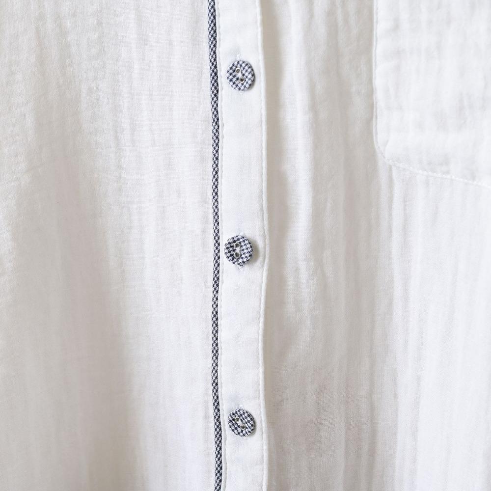 Youthful Korean Style Cotton Shirt Loose Fit Long Sleeve Vintage Peter Pan Collar Blouse for Women Spring Autumn Office Wear