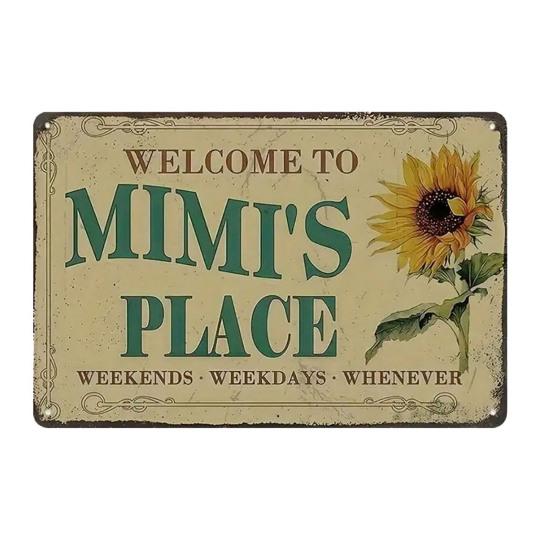 Retro Metal Sign Funny Moms Shit List/Chicken Butt/Welcome To Mimi's Place Poster Sign Vintage Farmhouse Wall Decor for Garden Yard Bar Porch Home