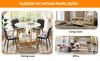 Round Dining Table (80×80×76cm), Coffee Table for 4 People, Small Plate in the Middle for Storage, Suitable for Dining Room, MDF Marble Tabletop