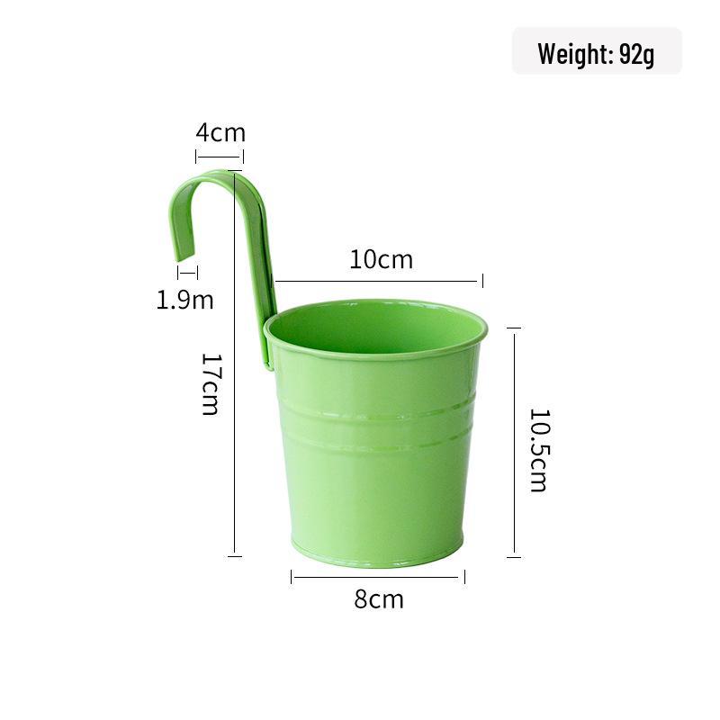 Compact Wrought Iron Hanging Planter for Indoor/Outdoor Use