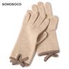 BOHOBOCO Women's 100% Cashmere Bow Gloves