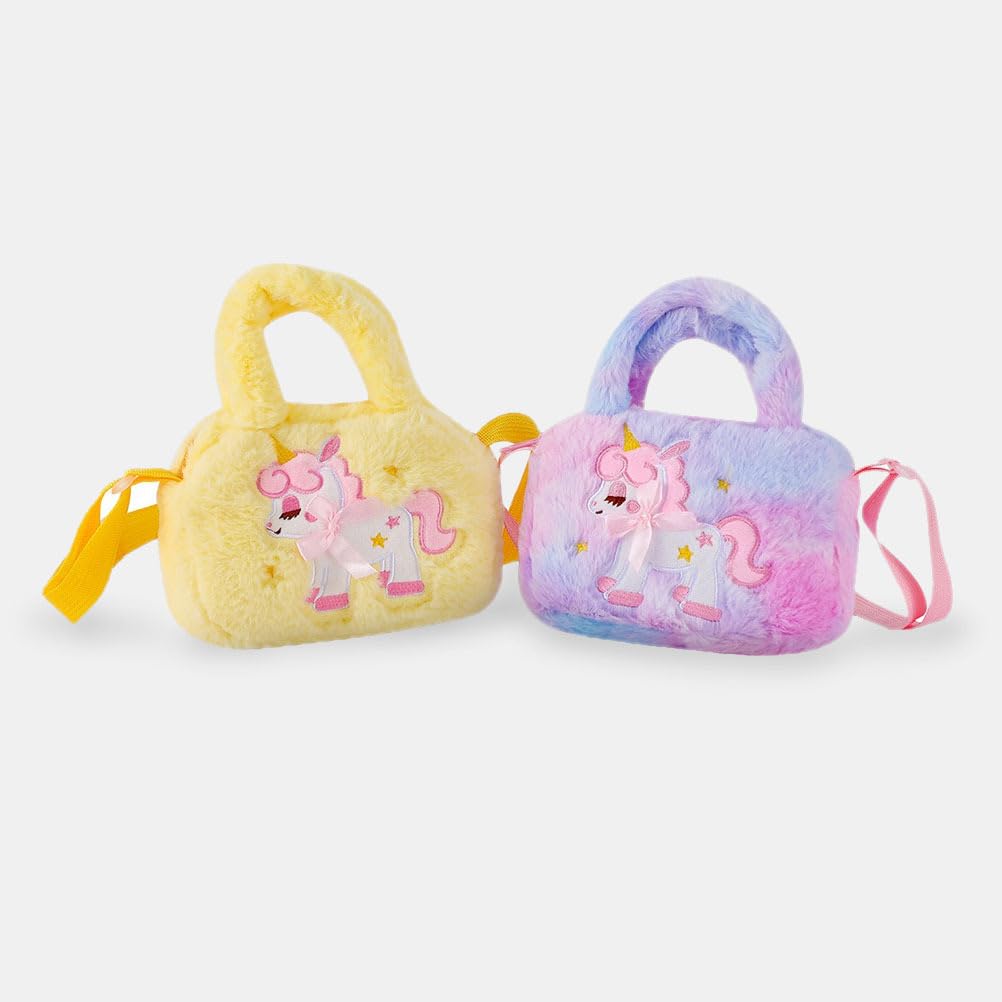 TENDYCOCO Einhorn Umhängetasche für Mädchen, Crossbody Tasche, Beutel, Schultasche für Kinder, Niedliches Plüschtier Design, Leicht, Perfekt für den Kindergarten,