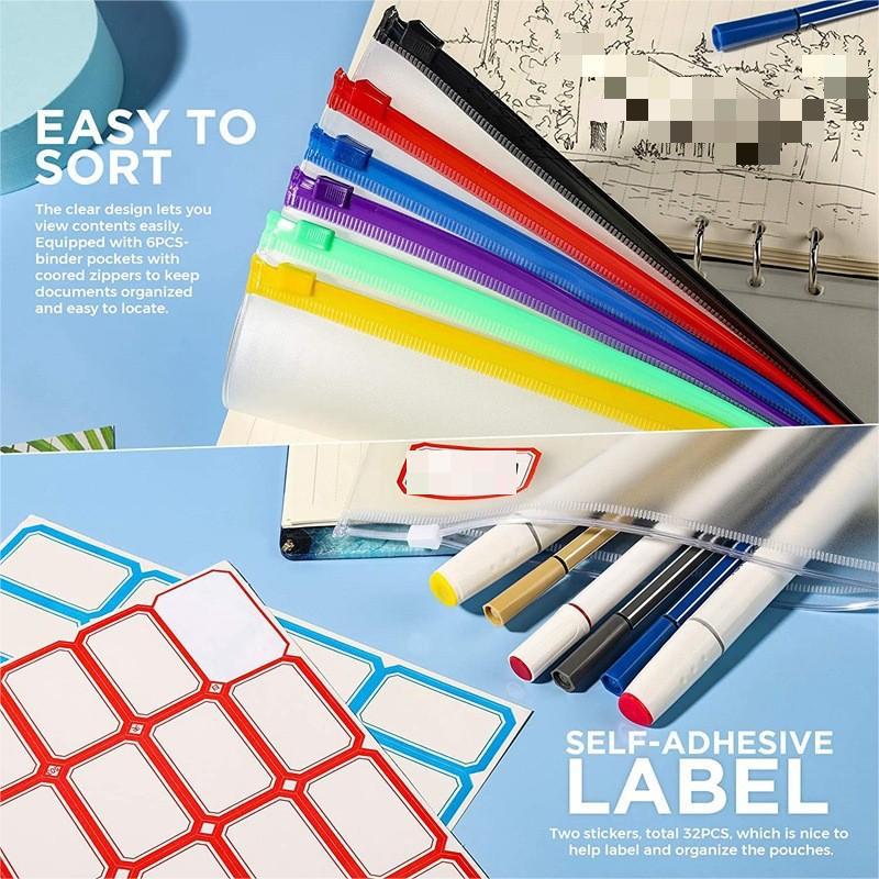 A6 Frosted PVC Zipper Bag for Loose-Leaf Notebooks