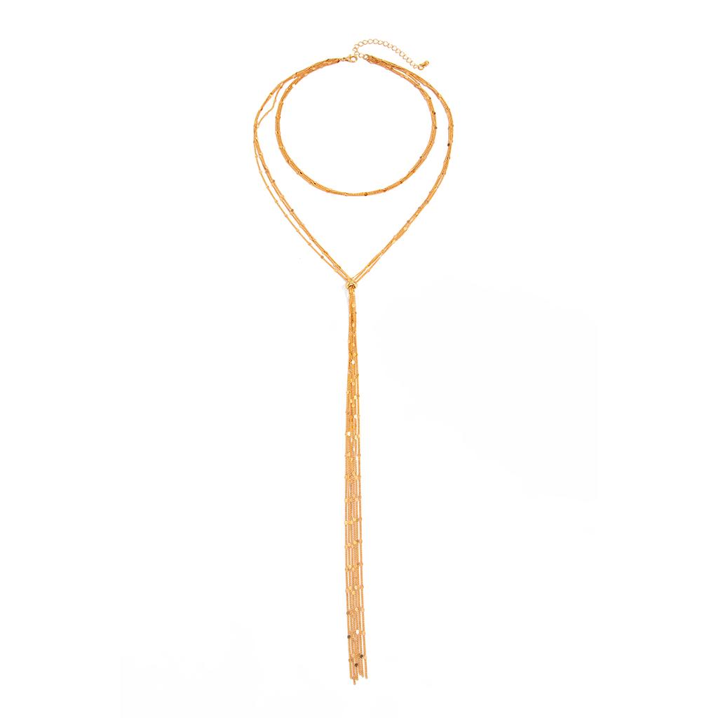 Ingemark Trendy Sexy Multi-Layer Round Sequin Long Tassels Pendant Necklace Women Vintage Metal Chest Neck Chain New Jewelry