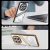 Luxury Folding Bracket Clear Case For Xiaomi Poco X6 M6 Pro Redmi 14C 13C Note 14 13 Pro+ Transparent Shockproof Stand Phone Cover