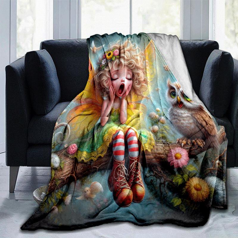 1pc Eagle Printing Lightweight Flannel Blanket, Comfortable and Warm Blanket, for Camping Sofa Bed and Couch Office, In All Seasons