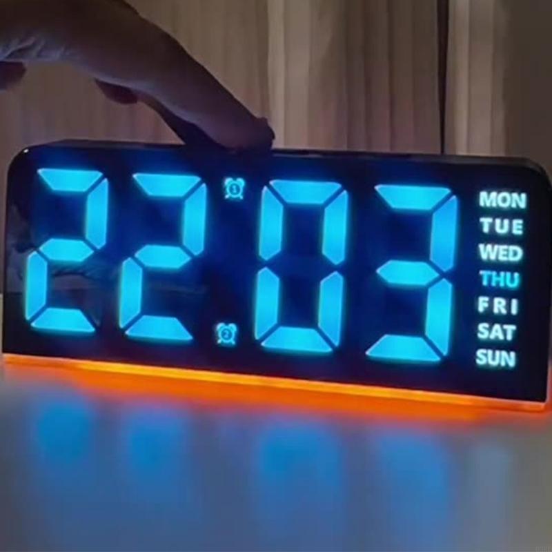 62KD LED Desk Clock With Bottom Lighting Brightness Control For Home and Office