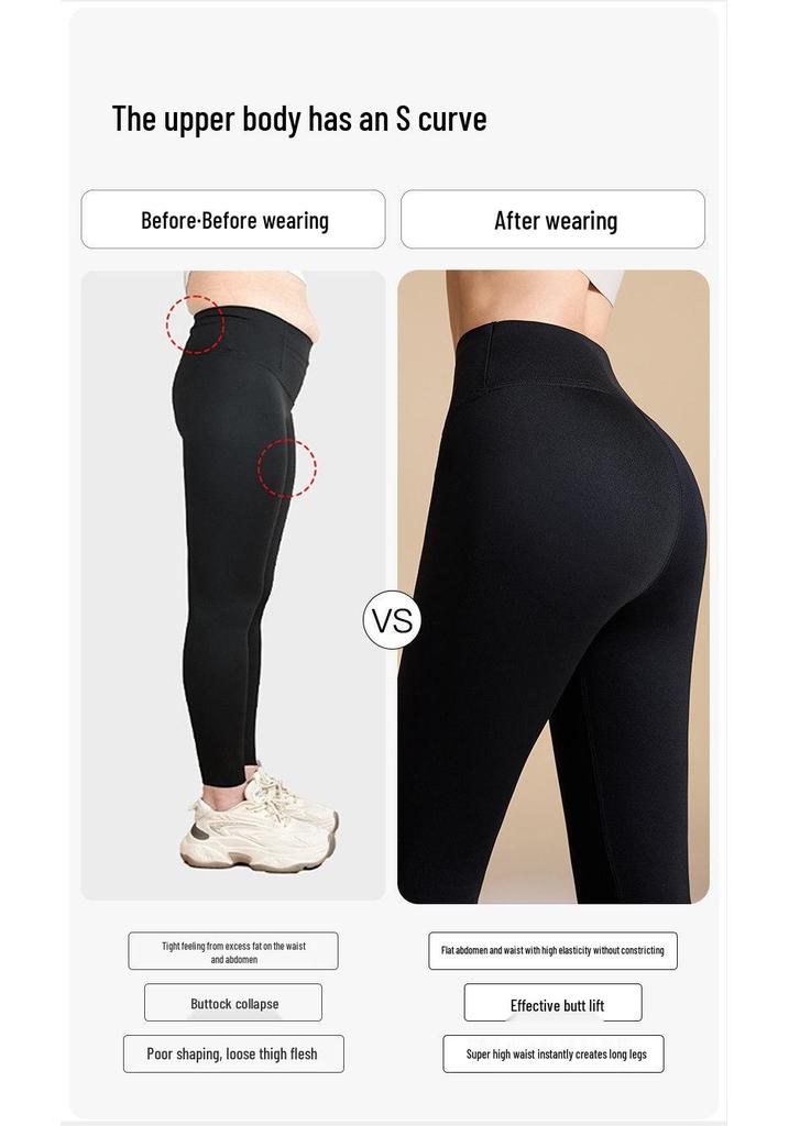Women's Slimming Compression Winter Yoga Pants - Black, Plus Velvet, No Sagging (2025 New Style)
