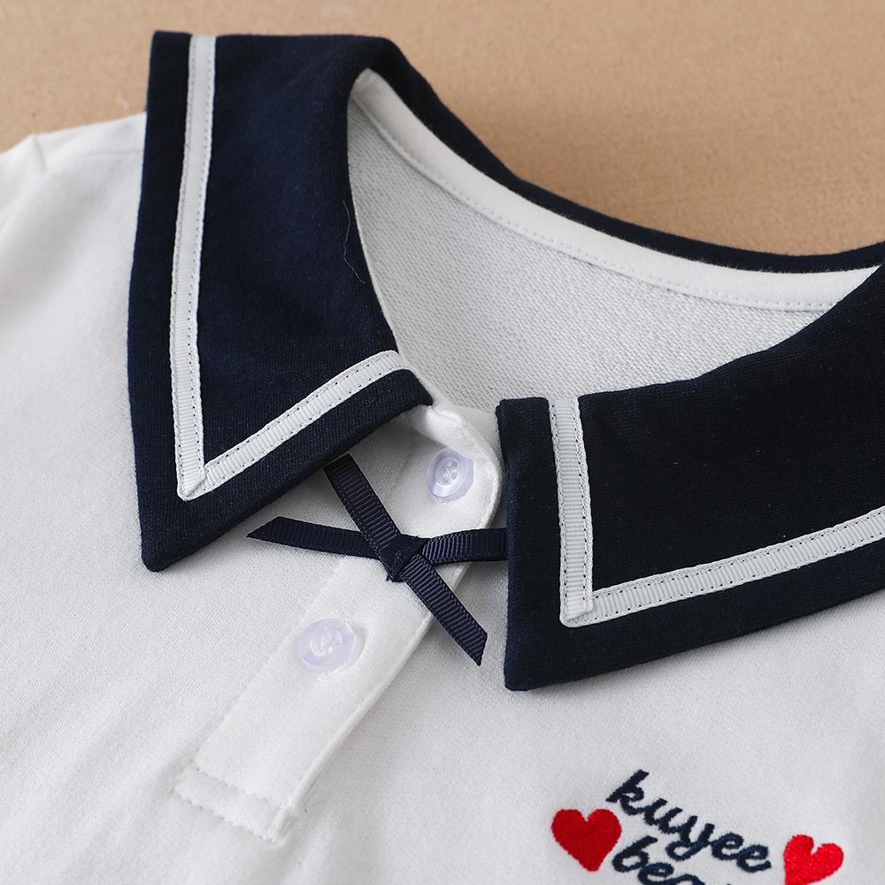 Kleinkind-Mädchen-College-Stil 2024 neuer Baumwoll-Farbblock-Hoodie mit Reverskragen für Frühlings- und Herbst-Kinderkleidung