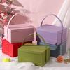 Light Luxury Square Gift Box Handheld PU Leather Candy Cosmetics Portable Box Simple and Modern Wedding Party Decoration Boxes