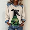 Autumn Fashionable Comfortable Casual Versatile Loose Women's Multi Color Printed Round Neck Long Sleeved T-Shirts