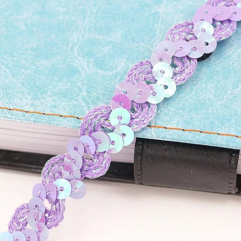 5 Yards Sequin Lace Braided Band 15MM Dress Wedding Tape Decor Ribbon Trim Sewing Clothes Stage