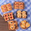 10/12pcs Heart Bear Cat Animal Shape Toast Bread Resin Charms Cute Claws Food Pendant Diy Earring Necklace Keychain Jewelry Make