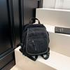 Lazy wind backpack women's new versatile retro denim small backpack fashion pendant casual handbag breast bag