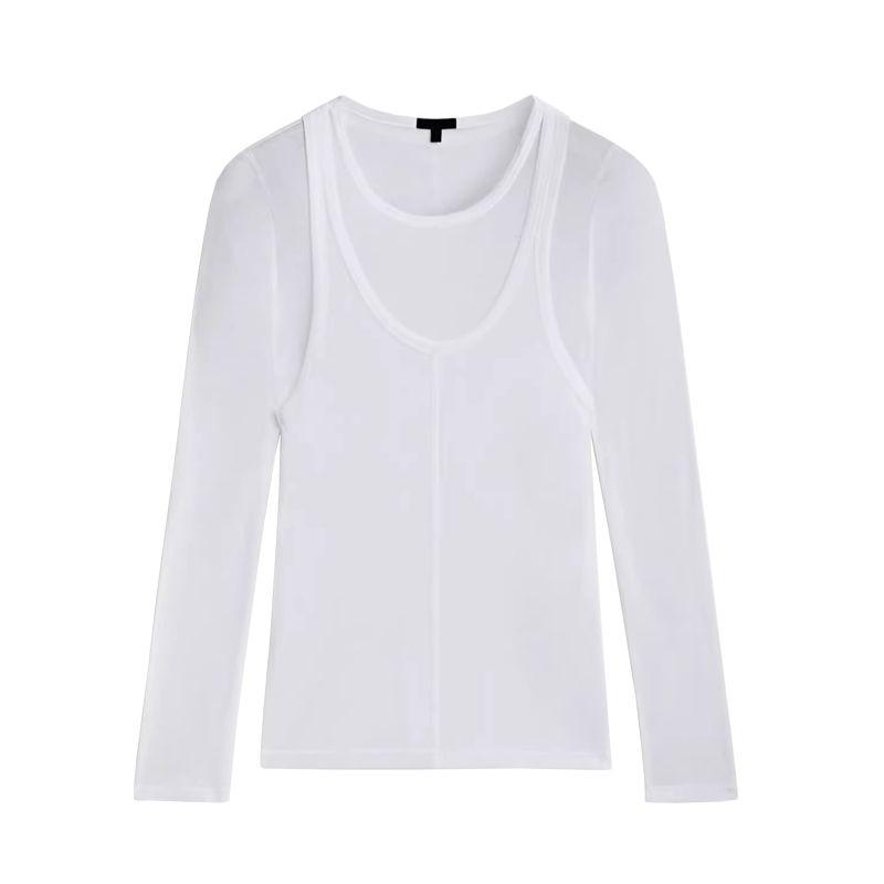 MD Spring/Summer New Arrival French Style Design Normcore Silm Double Layer Long Sleeves Knitting T-shirt Bottoming Shirt 6207511