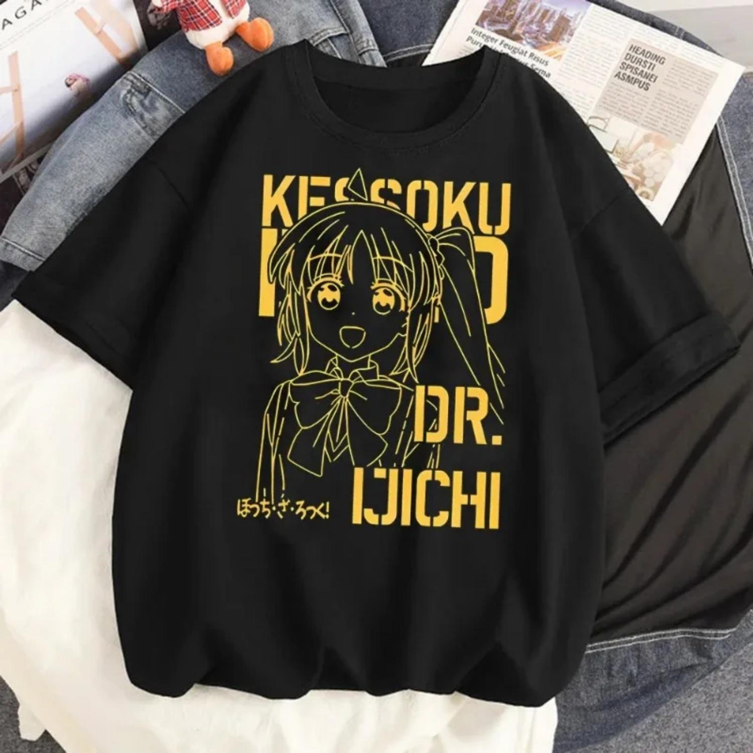 

Bocchi The Rock Shirt Teen 2000s Kawaii Grunge 80s Punk Vintage Tshirt Gothic Hip Hop Y2k Punk Classic Grunge Casual TShirts Top S чёрный