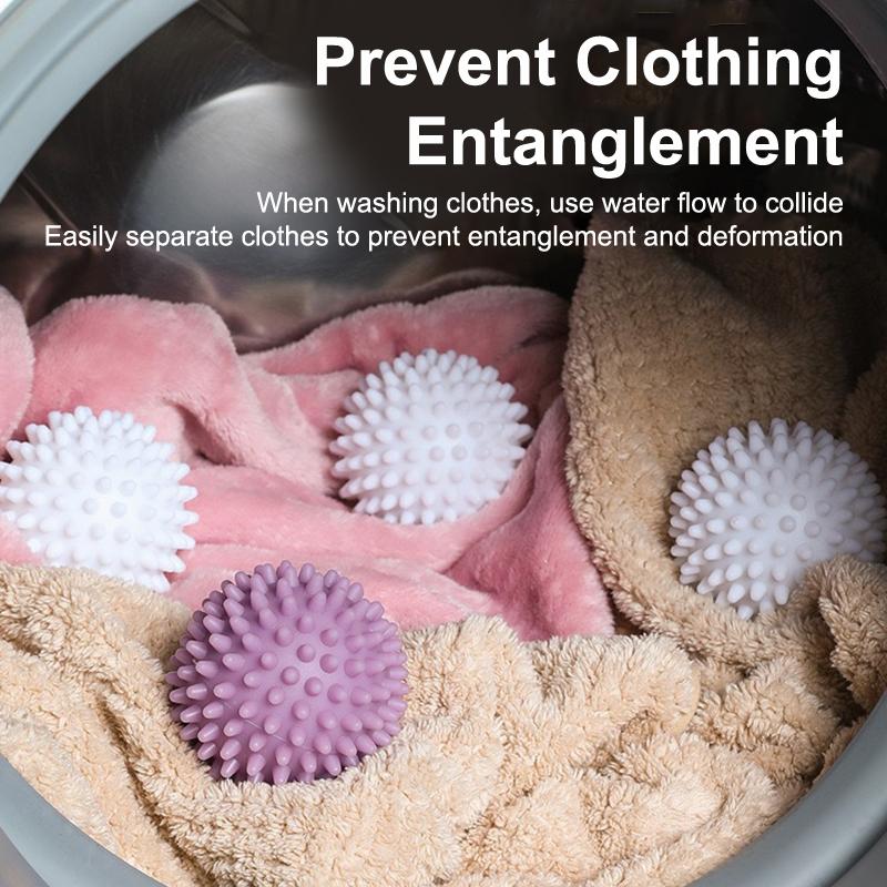 5Pcs Anti Winding Laundry Ball Circular Pure White Magic Cleaning Drum Washing Machine For Dirt Removal And Knotting