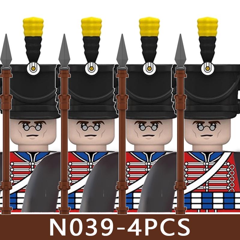 4pcs Medieval Castle Knight Building Blocks MIlitary Napoleon Soldier Figures War Army Legion Accessories Imperial Navy Bricks Toys