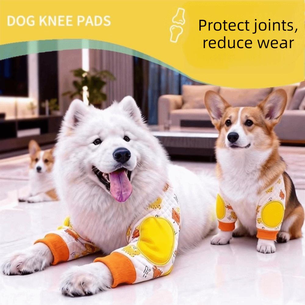 Elastic Dog Elbow Brace Breathable Adjustable Puppy Joint Protector Cartoon Pattern Soft Dog Knee Leg Guards Pet Supplies